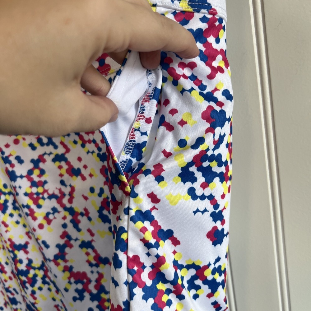 Athletic Golf Tennis Skort Geometric Dot Print Multi Color White Large‎ - Picture 4 of 11